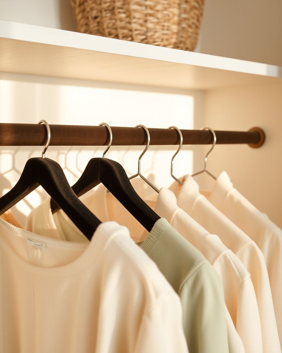 50-count fan of black velvet-flocked slim hangers with notched shoulders and 360° silver swivel hooks, shown nested.