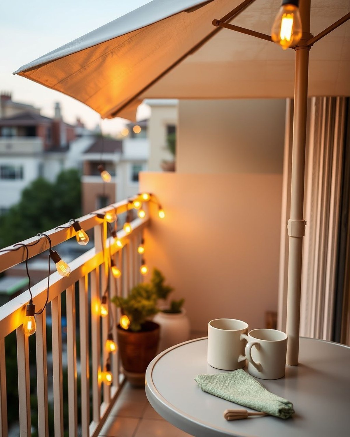 27-foot strand of vintage Edison-bulb solar string lights with 12 amber-glow bulbs draped across an outdoor pergola at dusk.